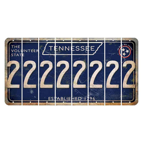 Tennessee Blue Cut License Plate Strips (Set of 8) 2