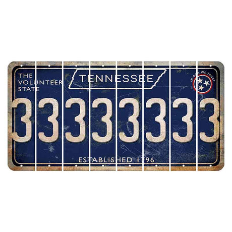 Tennessee Blue Cut License Plate Strips (Set of 8) 3