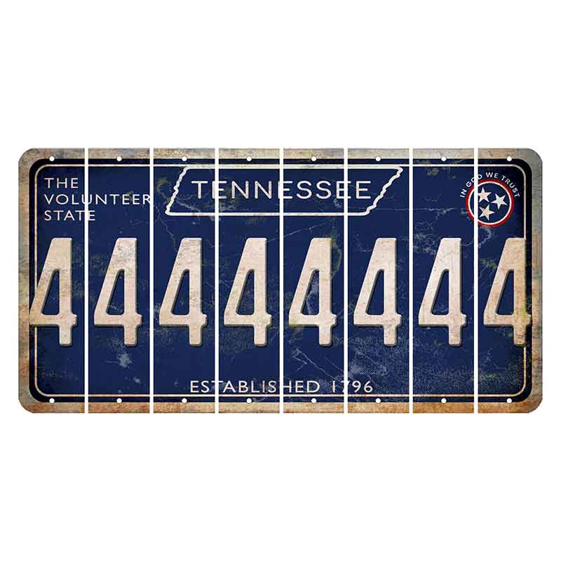 Tennessee Blue Cut License Plate Strips (Set of 8) 4