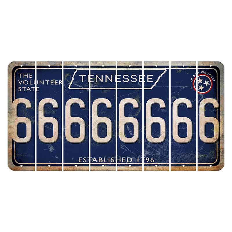 Tennessee Blue Cut License Plate Strips (Set of 8) 6