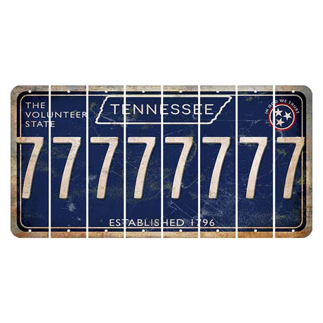 Tennessee Blue Cut License Plate Strips (Set of 8) 7