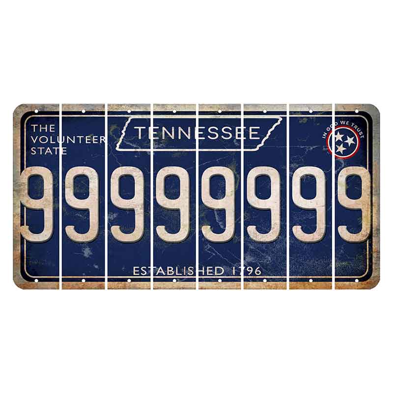 Tennessee Blue Cut License Plate Strips (Set of 8) 9