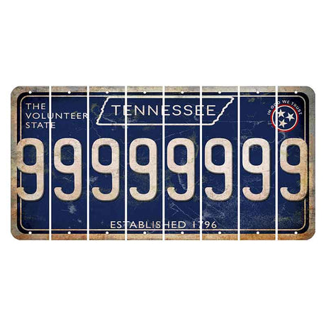 Tennessee Blue Cut License Plate Strips (Set of 8) 9