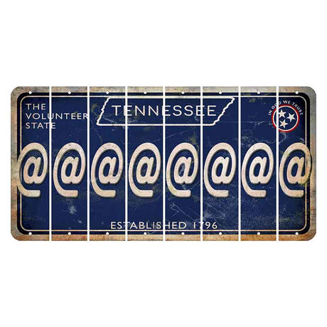 Tennessee Blue Cut License Plate Strips (Set of 8) At Sign