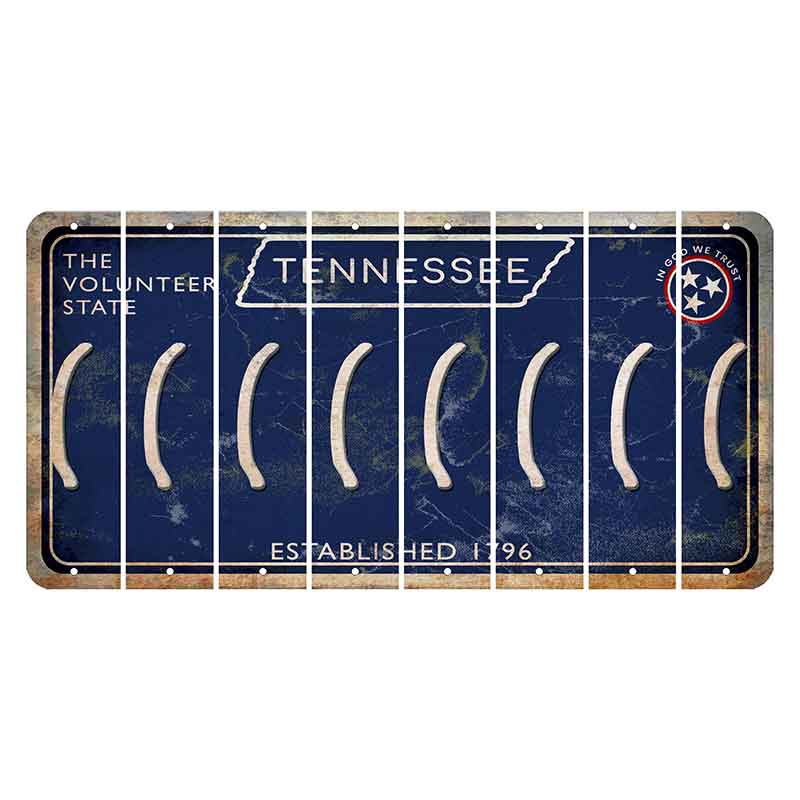 Tennessee Blue Cut License Plate Strips (Set of 8) Parenthesis - Left