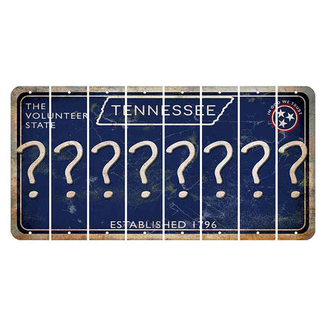 Tennessee Blue Cut License Plate Strips (Set of 8) Question Mark