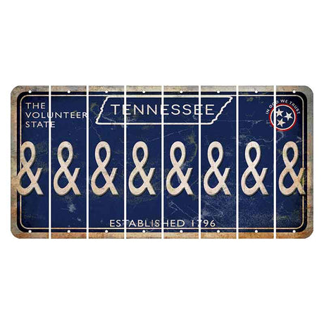 Tennessee Blue Cut License Plate Strips (Set of 8) And Sign