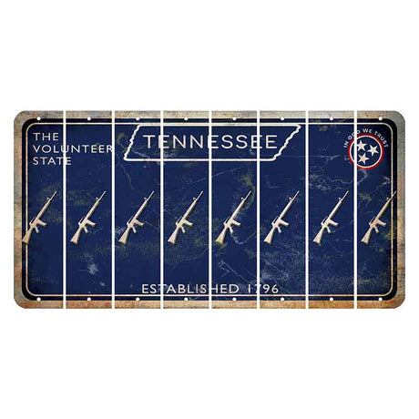 Tennessee Blue Cut License Plate Strips (Set of 8) Rifle