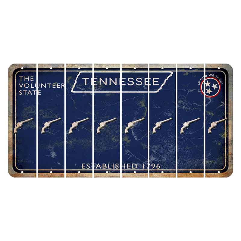 Tennessee Blue Cut License Plate Strips (Set of 8) Revolver