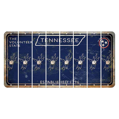 Tennessee Blue Cut License Plate Strips (Set of 8) Bowling