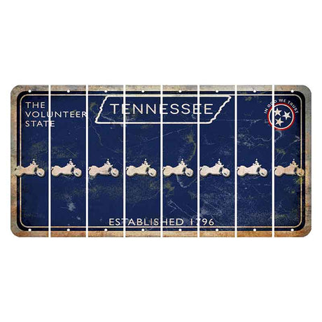 Tennessee Blue Cut License Plate Strips (Set of 8) Motorcycle