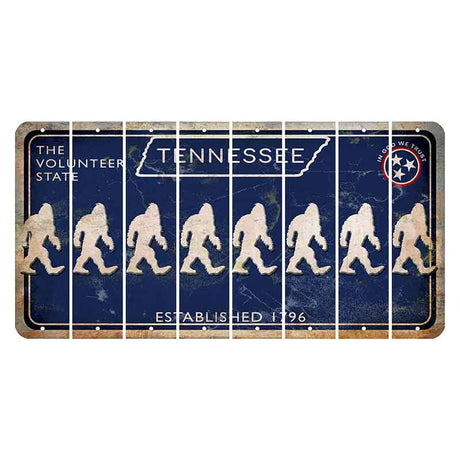 Tennessee Blue Cut License Plate Strips (Set of 8) Bigfoot