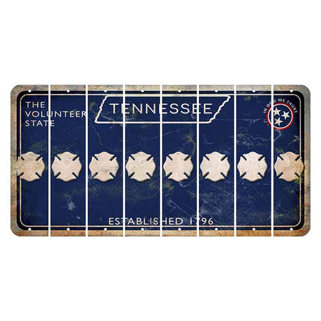 Tennessee Blue Cut License Plate Strips (Set of 8) Fire Badge