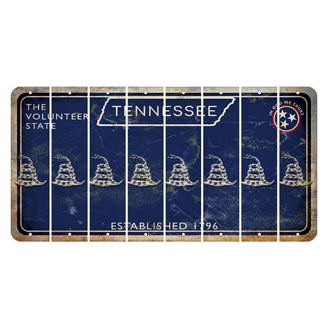 Tennessee Blue Cut License Plate Strips (Set of 8) Gadsden