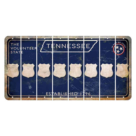 Tennessee Blue Cut License Plate Strips (Set of 8) Police Badge