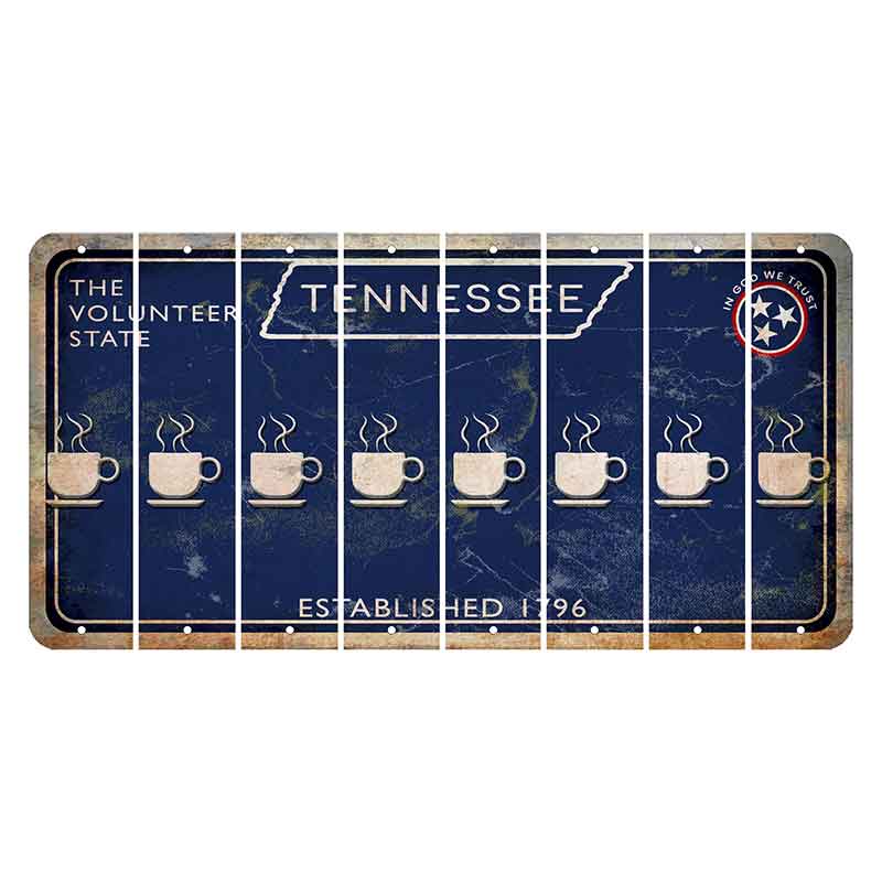 Tennessee Blue Cut License Plate Strips (Set of 8) Coffee Mug