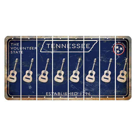 Tennessee Blue Cut License Plate Strips (Set of 8) Guitar