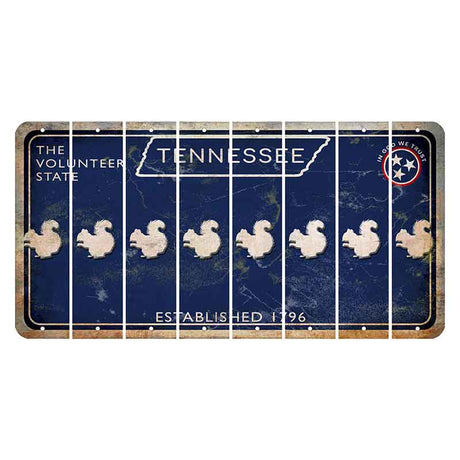 Tennessee Blue Cut License Plate Strips (Set of 8) Squirrel