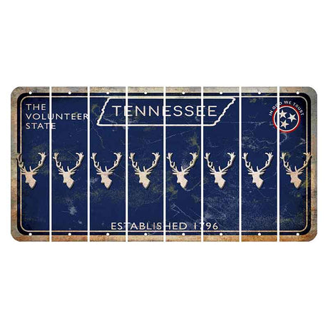 Tennessee Blue Cut License Plate Strips (Set of 8) Elk