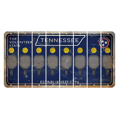 Tennessee Blue Cut License Plate Strips (Set of 8) Pickleball