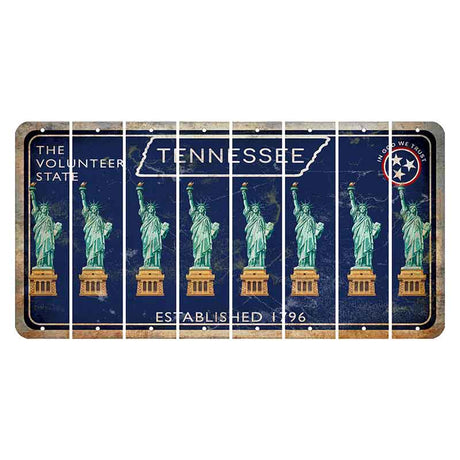 Tennessee Blue Cut License Plate Strips (Set of 8) Statue of Liberty