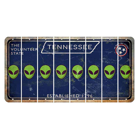 Tennessee Blue Cut License Plate Strips (Set of 8) Alien