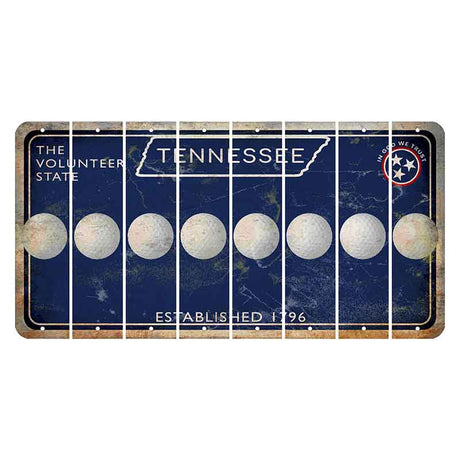 Tennessee Blue Cut License Plate Strips (Set of 8) Golfball