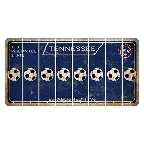 Tennessee Blue Cut License Plate Strips (Set of 8) Soccerball