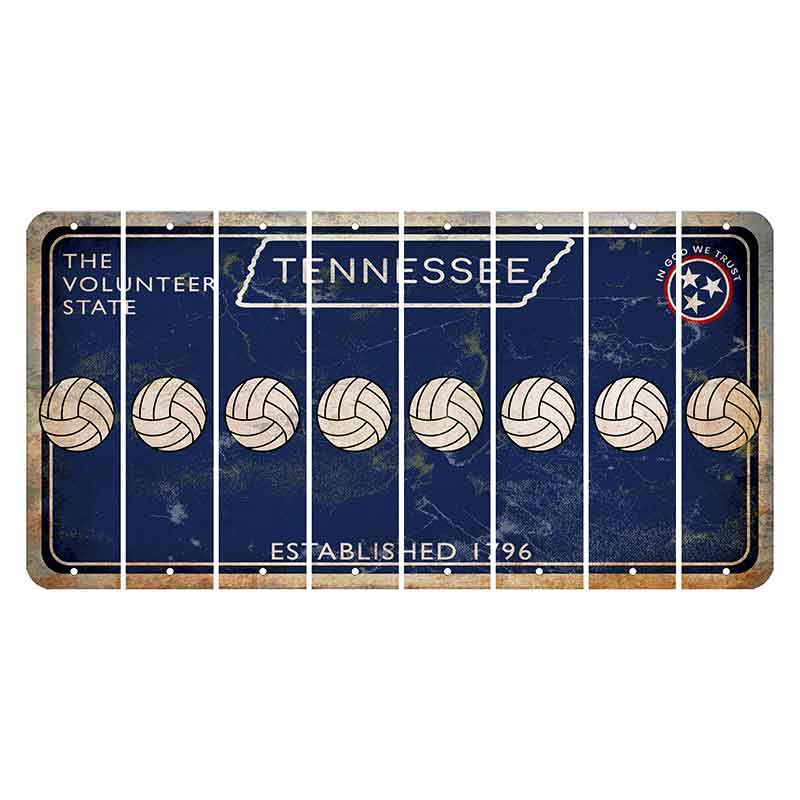 Tennessee Blue Cut License Plate Strips (Set of 8) Volleyball