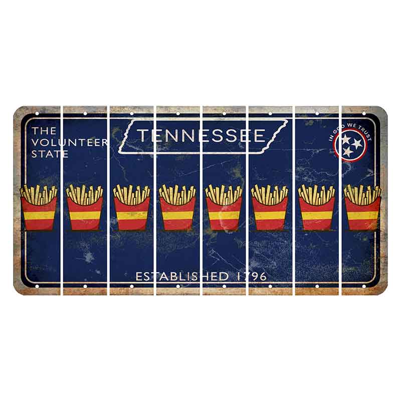 Tennessee Blue Cut License Plate Strips (Set of 8) French Fries