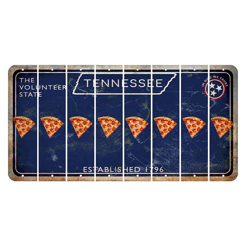 Tennessee Blue Cut License Plate Strips (Set of 8) Pizza