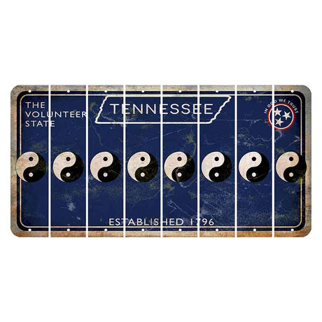 Tennessee Blue Cut License Plate Strips (Set of 8) Yin Yang