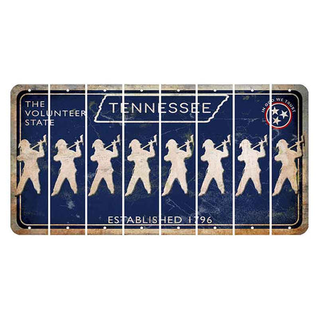 Tennessee Blue Cut License Plate Strips (Set of 8) Fireman with Axe