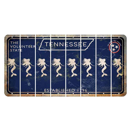 Tennessee Blue Cut License Plate Strips (Set of 8) Mermaid