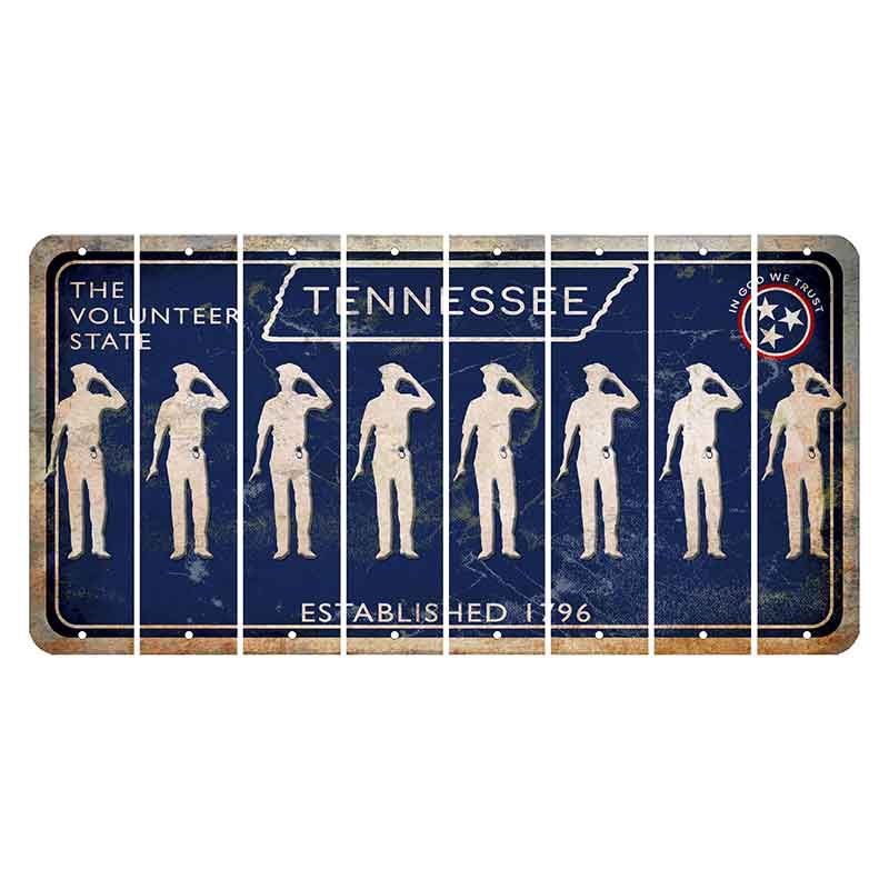 Tennessee Blue Cut License Plate Strips (Set of 8) Police Officer