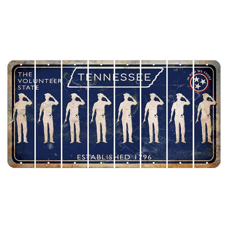 Tennessee Blue Cut License Plate Strips (Set of 8) Police Officer