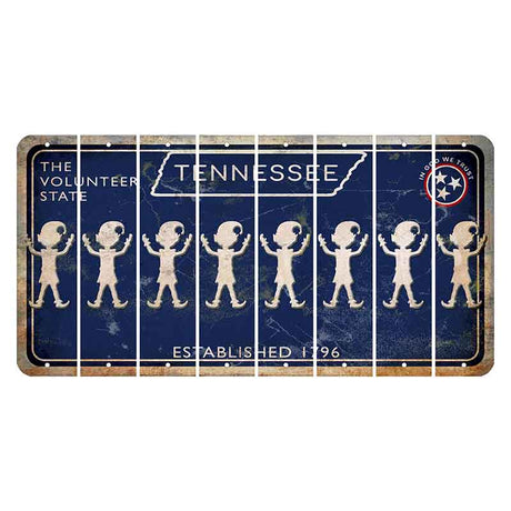 Tennessee Blue Cut License Plate Strips (Set of 8) Elf