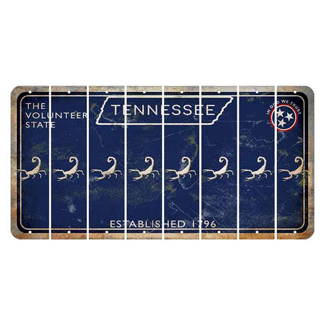 Tennessee Blue Cut License Plate Strips (Set of 8) Scorpion