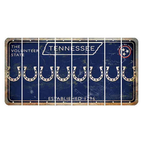 Tennessee Blue Cut License Plate Strips (Set of 8) Horseshoe