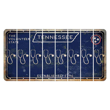 Tennessee Blue Cut License Plate Strips (Set of 8) Stethoscope