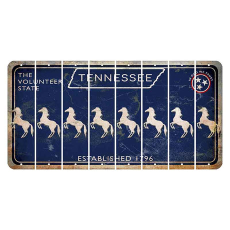 Tennessee Blue Cut License Plate Strips (Set of 8) Horse