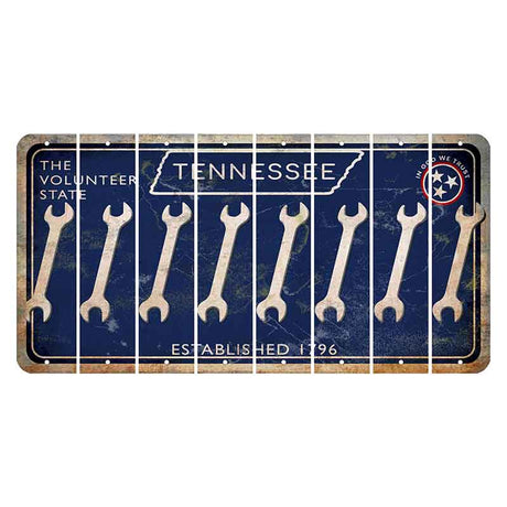 Tennessee Blue Cut License Plate Strips (Set of 8) Wrench