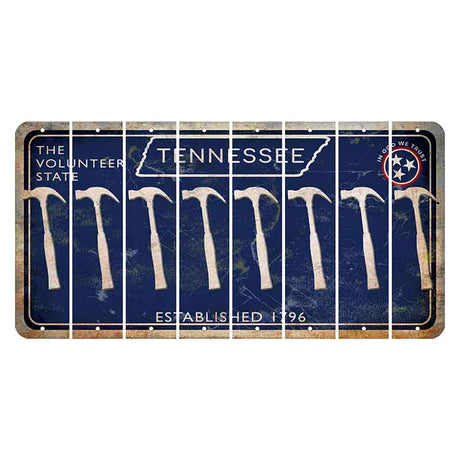 Tennessee Blue Cut License Plate Strips (Set of 8) Hammer