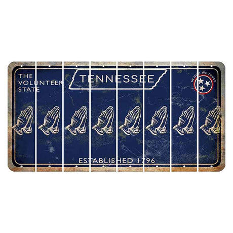 Tennessee Blue Cut License Plate Strips (Set of 8) Praying Hands