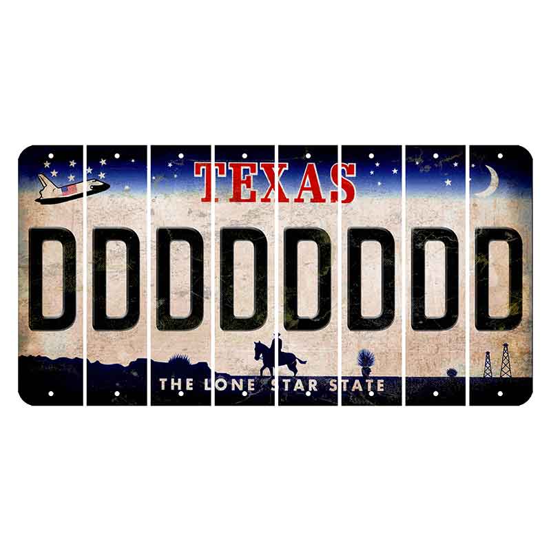 Texas Space Shuttle Cut License Plate Strips (Set of 8) D