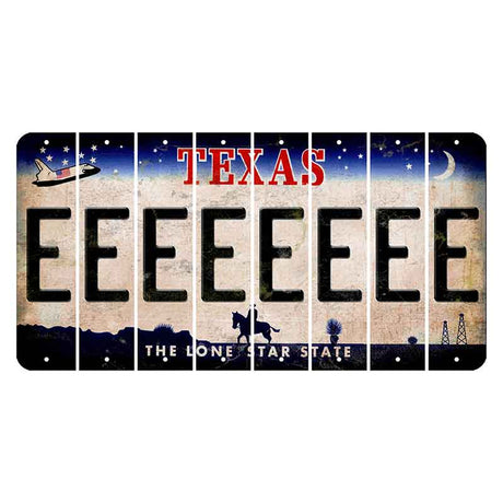 Texas Space Shuttle Cut License Plate Strips (Set of 8) E