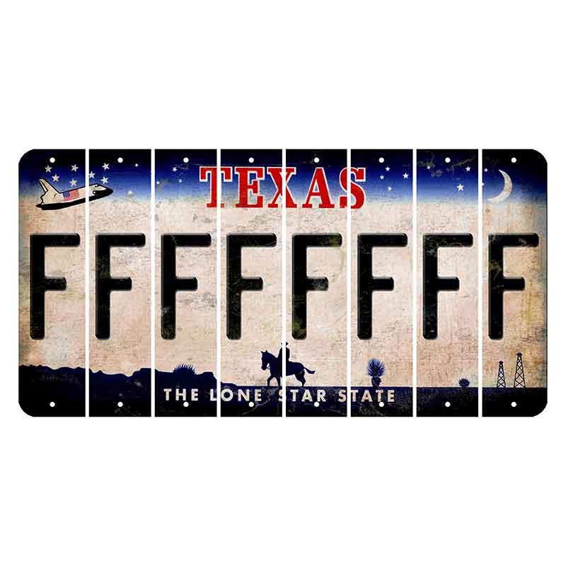 Texas Space Shuttle Cut License Plate Strips (Set of 8) F