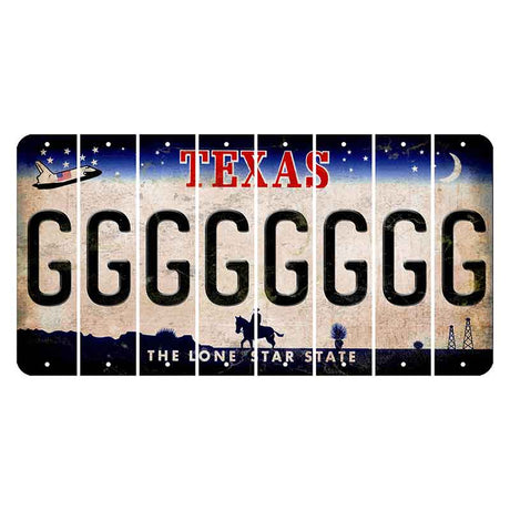 Texas Space Shuttle Cut License Plate Strips (Set of 8) G