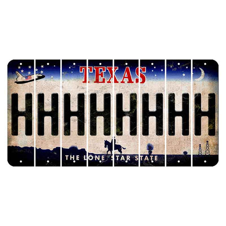 Texas Space Shuttle Cut License Plate Strips (Set of 8) H