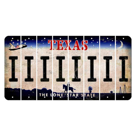 Texas Space Shuttle Cut License Plate Strips (Set of 8) I